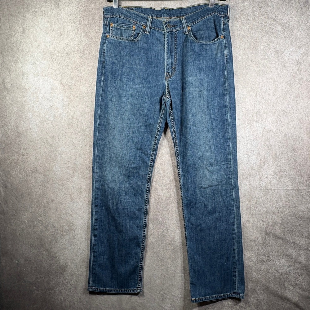 Levi's 514 Jeans Mens Size 34X30 Blue Medium Wash Denim Straight Fit Pockets